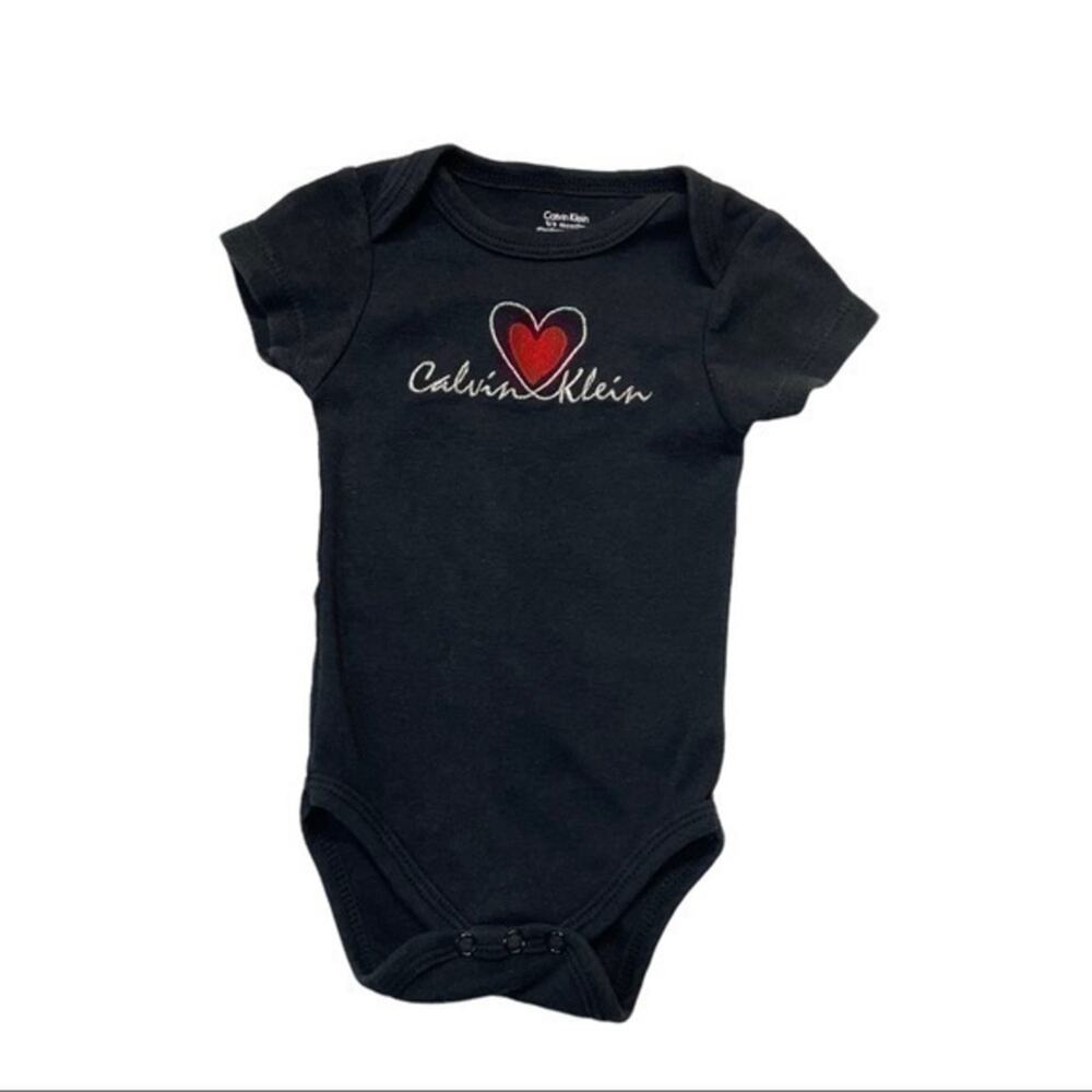 Calvin Klein Black Embroidered  Bodysuit Size 3-6 Months Baby